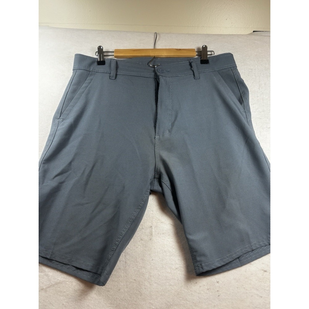 Burnside Mens 34x10 Blue/Gray Houndstooth Performance Shorts